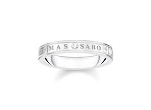 4051245454543 - Fingerring THOMAS SABO mit weißen Steinen TR2253-051-14-52545658 Fingerringe Gr 52 Silber 925 (Sterlingsilber) 34 mm silberfarben (silberfarben kristallweiß kristallweiß) Damen Fingerringe mit Zirkonia (synth)