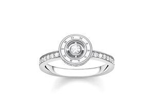 4051245454703 - Fingerring THOMAS SABO Kreis mit weißen Steinen silber TR2255-051-14-5254565860 Fingerringe Gr 56 Silber 925 (Sterlingsilber) 25 mm silberfarben (silberfarben kristallweiß kristallweiß) Damen mit Zirkonia (synth)