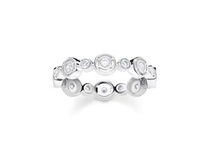 4051245454857 - Fingerring THOMAS SABO Kreise mit weißen Steinen TR2256-051-14-52545658 Fingerringe Gr 58 Silber 925 (Sterlingsilber) 44 mm silberfarben (silberfarben kristallweiß kristallweiß) Damen Fingerringe mit Zirkonia (synth)