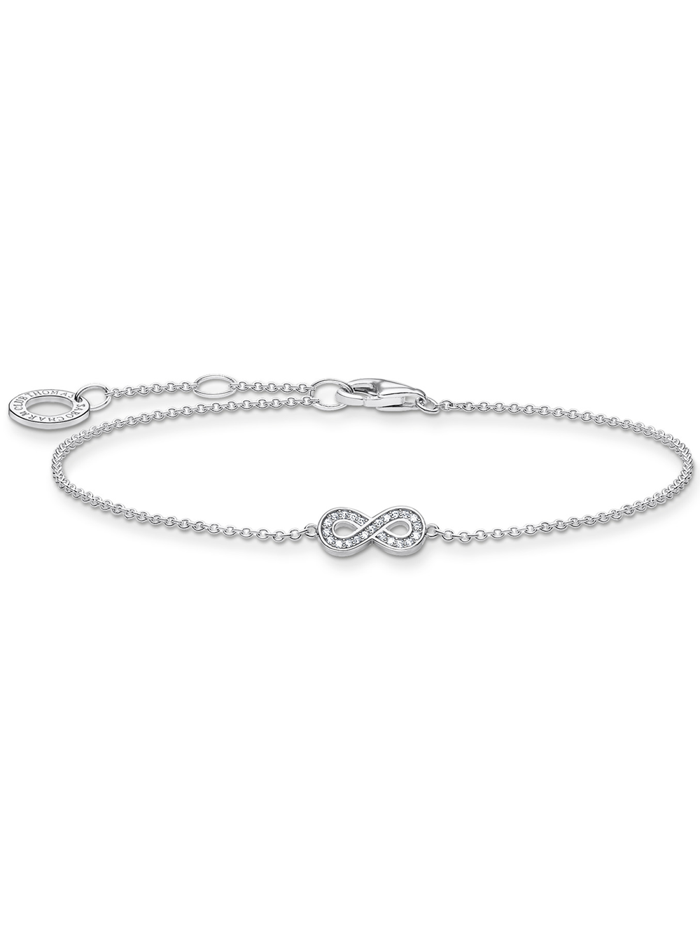 4051245487756 - Armband THOMAS SABO Infinity Unendlichkeitsschleife silber A2003-051-14-L19V Armbänder Gr 19 Silber 925 (Sterlingsilber) bunt (silberfarben weiß weiß) Damen Armbänder Silber mit Zirkonia (synth)