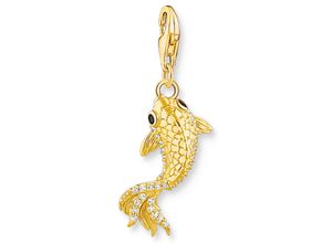 4051245518009 - Charm-Einhänger THOMAS SABO Koi 1888-414-7 Charms bunt (gelbgoldfarben hellblau hellblau) Damen Charms Anhänger mit Zirkonia (synth)