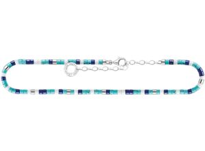 4051245521658 - Fußkette THOMAS SABO mit blauen Steinen AK0039-775-7-L27V Fußkettchen Gr 27 Silber 925 (Sterlingsilber) blau (silberfarben weiß hellblau dunkelblau dunkelblau) Fußkettchen