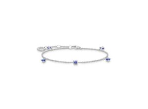 4051245521696 - Armband THOMAS SABO blaue Steine A2058-699-32-L19V Armbänder Gr 19 Silber 925 (Sterlingsilber) bunt (silberfarben dunkelblau dunkelblau) Damen Armbänder Silber mit Glas-Keramik Stein