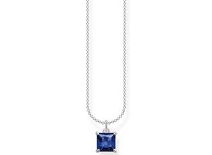 4051245521856 - Kette mit Anhänger THOMAS SABO mit blauem oder weißem Stein KE2156-051-14-L45V KE2156-699-32-L45V Halsketten Gr 45 Silber 925 (Sterlingsilber) bunt (silberfarben dunkelblau) Damen Ketten mit Anhänger Zirkonia (synth) oder Glas-Keramik Stein