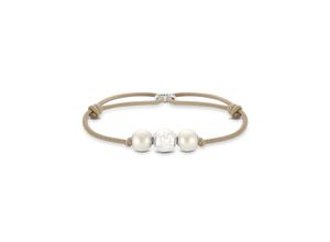 4051245538243 - Perlenarmband THOMAS SABO A2074-170-19-L22V Armbänder Gr 22 Silber 925 (Sterlingsilber)-Perlen-Nylon bunt (silberfarben weiß weiß) Damen Perlenarmbänder mit Süßwasserzuchtperle