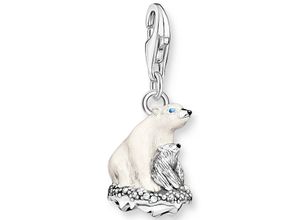 4051245543346 - Charm-Einhänger THOMAS SABO Eisbären 1911-691-7 Charms bunt (silberfarben weiß weiß) Damen Charms Anhänger mit Zirkonia (synth)