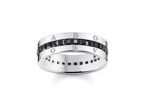 4051245548822 - Fingerring THOMAS SABO schwarze Steine pavé TR2361-643-11-52545658 Fingerringe Gr 56 Silber 925 (Sterlingsilber) 6 mm silberfarben (silberfarben schwarz schwarz) Damen mit Zirkonia (synth)