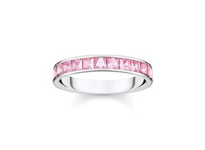 4051245551242 - Fingerring THOMAS SABO Steine Pavé TR2358-051-9-52-60 TR2358-643-11-52-60 Fingerringe Gr 60 Silber 925 (Sterlingsilber) 4 mm bunt (silberfarben pink pink) Damen Fingerringe mit Zirkonia (synth)