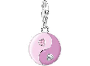 4051245558005 - Charm-Einhänger THOMAS SABO Yin & Yang Silber 2000-041-7 Charms weiß (silberfarben rosa pink weiß pink) Damen mit Zirkonia (synth)