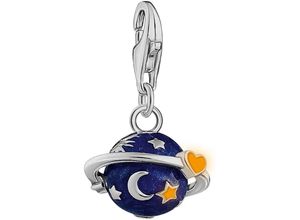 4051245561395 - Charm-Einhänger THOMAS SABO Saturn mit bunter Kaltemaille 2041-041-7 Charms bunt (silberfarben violett violett) Damen mit Zirkonia (synth)