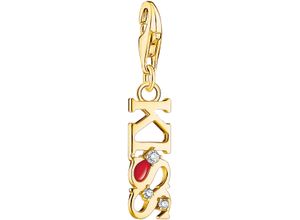 4051245561975 - Charm-Einhänger THOMAS SABO KISS mit weißen Steinen 2066-041-10 2067-565-10 Charms bunt (gelbgoldfarben rot weiß weiß) Damen mit Zirkonia (synth)