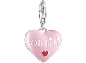 4051245562033 - Charm-Einhänger THOMAS SABO rosa Je t´aime Herz 2073-042-9 Charms rosa (silberfarben rosa rot rot) Damen mit Korund (synth)