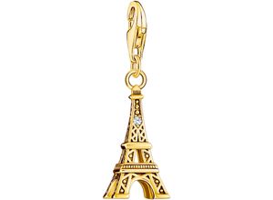 4051245562057 - Charm-Einhänger THOMAS SABO Eiffelturm mit weißem Zirkonia 2074-643-21 2075-414-39 Charms goldfarben (gelbgoldfarben weiß weiß) Damen mit Zirkonia (synth)