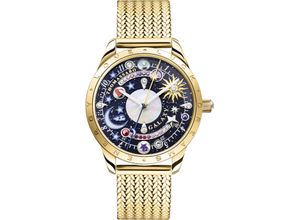 4051245565812 - Quarzuhr THOMAS SABO COSMIC AMULET Armbanduhren goldfarben Herren Armbanduhr Damenuhr Zirkonia Herz Mond Sterne Edelstahlarmband