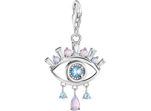 4051245571646 - Charm-Einhänger THOMAS SABO Nazars Auge mit Steinen 2168-347-7 Charms silberfarben (silberfarben blau weiß weiß) Damen Charms Anhänger mit Glas-Keramik Stein Zirkonia (synth)