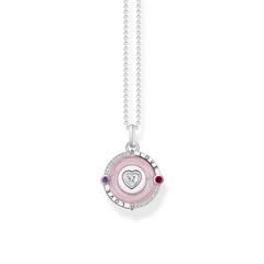 4051245571837 - Kette mit Anhänger THOMAS SABO rosa und herzförmigem Stein KE2201-390-9-L45v Halsketten Gr 45 Silber 925 (Sterlingsilber) bunt (silberfarben rosa weiß violett rot) Damen Ketten mit Anhänger Zirkonia (synth) Korund (synth)