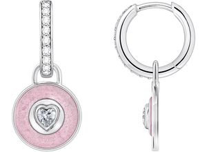 4051245571844 - Paar Creolen THOMAS SABO mit Einhänger rosa und Zirkoniabesatz CR723-691-9 Ohrringe Gr Silber 925 (Sterlingsilber) rosegold (silberfarben weiß rosa weiß) Damen Creolen mit Zirkonia (synth)