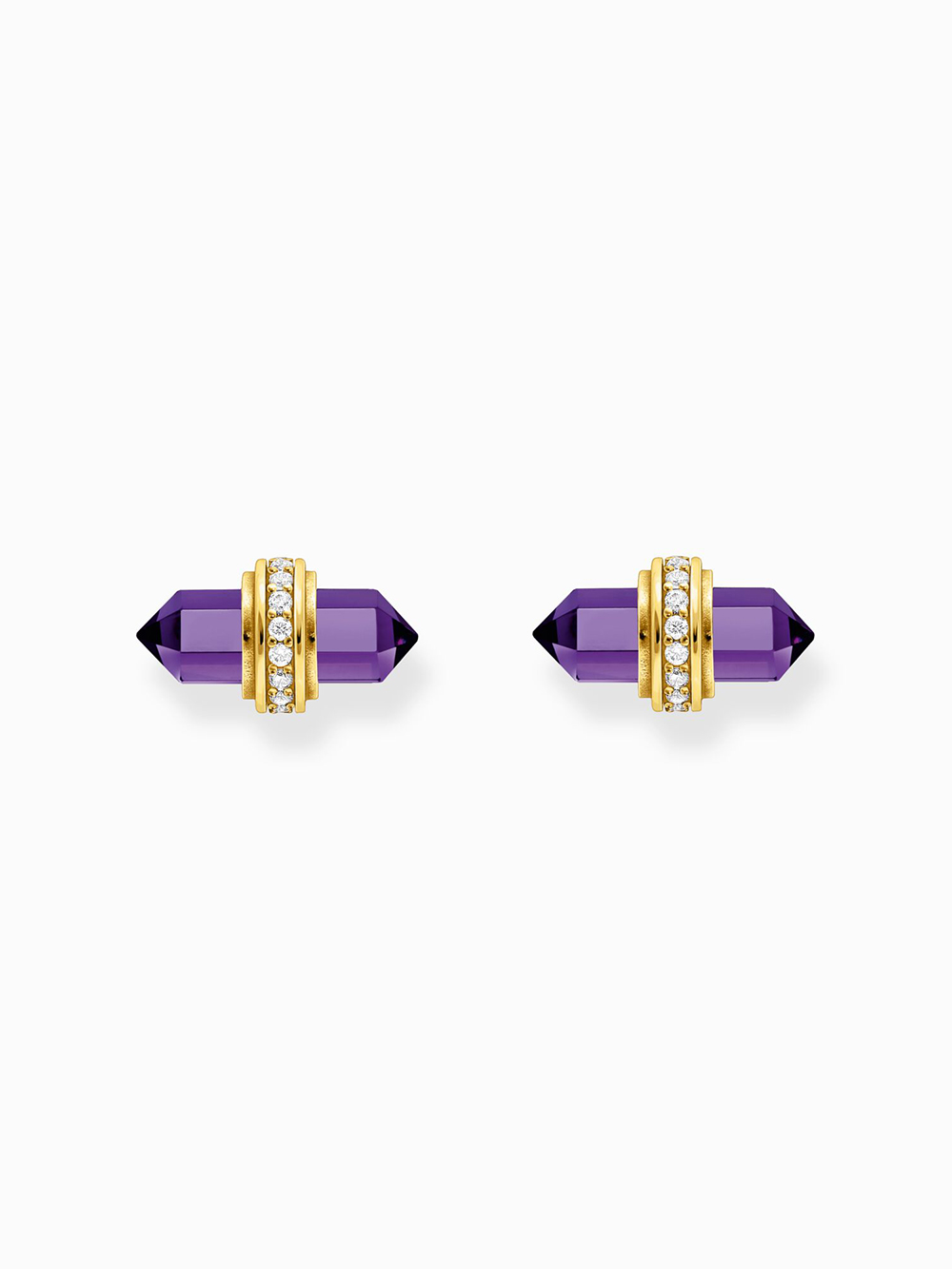 4051245571967 - H2281-414-13 Goldene Ohrstecker mit violettem Onyx Damen