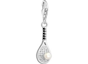 4051245573961 - Charm-Einhänger THOMAS SABO Tennisschläger mit weißer Perle 2173-158-21 Charms bunt (silberfarben weiß) Damen mit Süßwasserzuchtperle