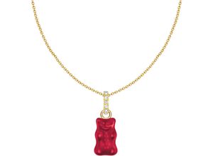 4051245578294 - Kette mit Anhänger THOMAS SABO THOMAS x HARIBO Schmuck Goldbär Blau Grün Rot Weiß Halsketten Gr 45 Silber 925 (Sterlingsilber) rot (gelbgoldfarben rot kristallweiß) Damen Ketten mit Anhänger Kristallglas Zirkonia (synth)