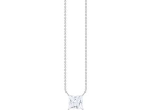 4051245579840 - Kette mit Anhänger THOMAS SABO Schmuck Silber 925 Halskette Solitär KE2212-051-14-L45V Halsketten Gr 45 Silber 925 (Sterlingsilber) Länge 45 cm Breite 1 mm silberfarben (silberfarben kristallweiß) Damen mit Zirkonia (synth)