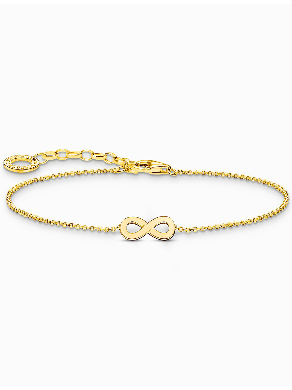 4051245582055 - Armband THOMAS SABO mit Infinity-Anhänger A2161-001-21-L19V A2161-413-39-L19V Armbänder Gr 19 Silber 925 (Sterlingsilber) gelb (gelbgoldfarben) Damen Armbänder