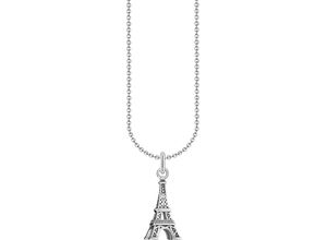 4051245582246 - Kette mit Anhänger THOMAS SABO Eiffelturm-Anhänger KE2236-643-14-L45V Halsketten Gr 45 Silber 925 (Sterlingsilber) bunt (silberfarben weiß) Damen Ketten mit Anhänger Zirkonia (synth)