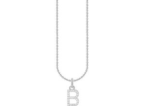 4051245582291 - Kette mit Anhänger THOMAS SABO Buchstabe KE2240 - KE2265-051-14-L45V KE2265-414-14-L45V Halsketten Gr 45 B Silber 925 (Sterlingsilber) bunt (silberfarben weiß) Damen mit Zirkonia (synth)