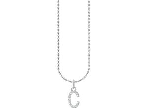 4051245582307 - Kette mit Anhänger THOMAS SABO Buchstabe KE2240 - KE2265-051-14-L45V KE2265-414-14-L45V Halsketten Gr 45 C Silber 925 (Sterlingsilber) bunt (silberfarben weiß) Damen Ketten mit Anhänger Zirkonia (synth)