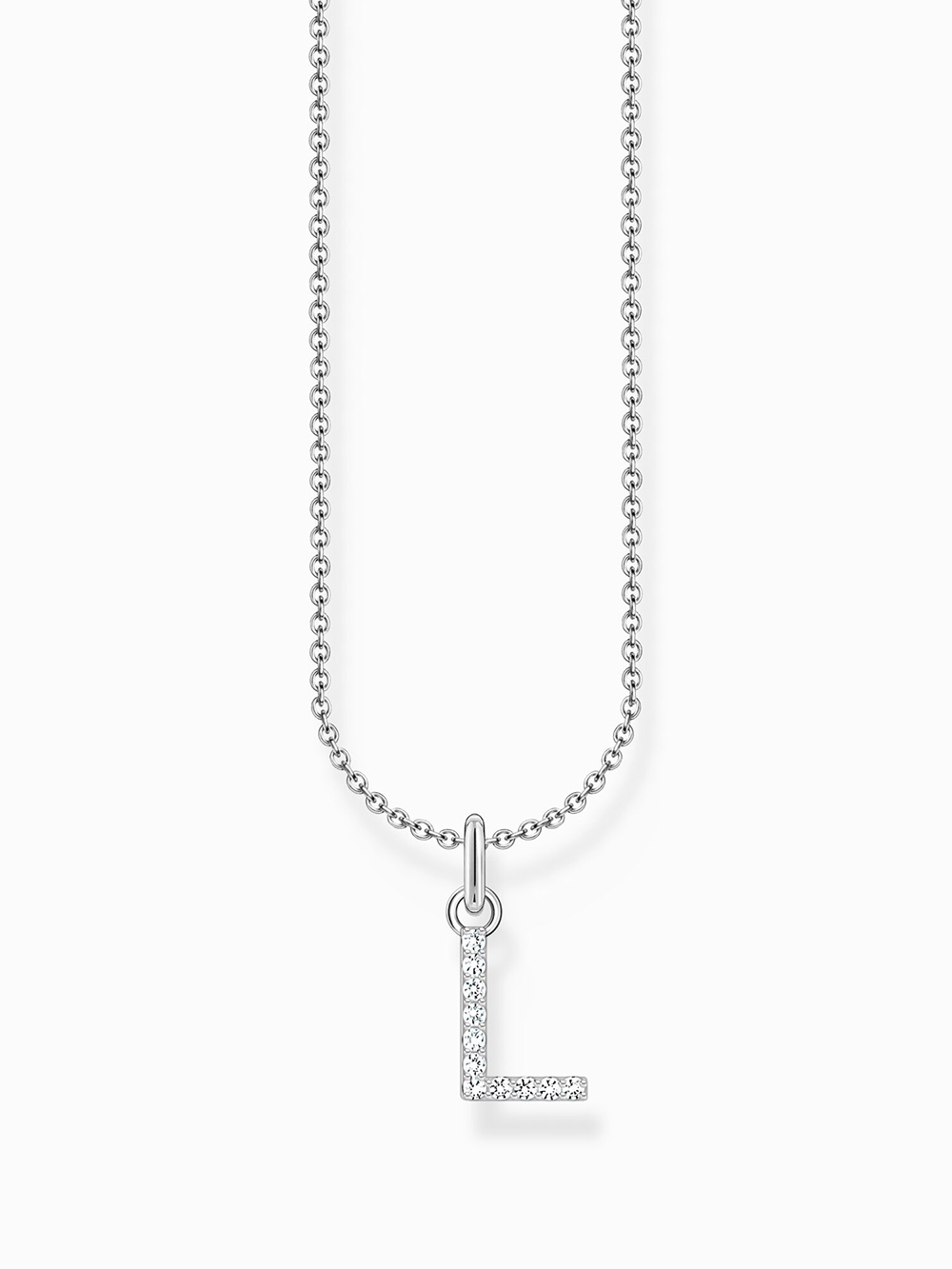 4051245582390 - Kette mit Anhänger THOMAS SABO Buchstabe KE2240 - KE2265-051-14-L45V KE2265-414-14-L45V Halsketten Gr 45 L Silber 925 (Sterlingsilber) bunt (silberfarben weiß) Damen mit Zirkonia (synth)