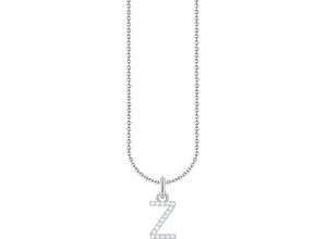 4051245582536 - Kette mit Anhänger THOMAS SABO Buchstabe KE2240 - KE2265-051-14-L45V KE2265-414-14-L45V Halsketten Gr 45 Z Silber 925 (Sterlingsilber) bunt (silberfarben weiß) Damen Ketten mit Anhänger Zirkonia (synth)