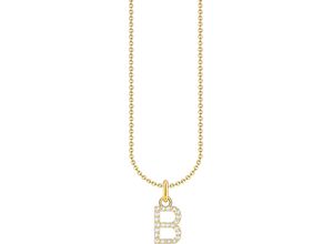 4051245582888 - Kette mit Anhänger THOMAS SABO Buchstabe KE2240 - KE2265-051-14-L45V KE2265-414-14-L45V Halsketten Gr 45 B Silber 925 (Sterlingsilber) weiß (gelbgoldfarben weiß) Damen Ketten mit Anhänger Zirkonia (synth)