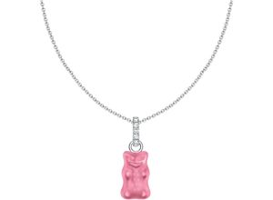 4051245587975 - Kette mit Anhänger THOMAS SABO THOMAS x HARIBO Schmuck Goldbär Halsketten Gr 45 Silber 925 (Sterlingsilber) rosa (silberfarben pink kristallweiß) Damen Ketten mit Anhänger Kristallglas Zirkonia (synth)