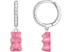 4051245587999 - Single-Creole THOMAS SABO THOMAS x HARIBO Schmuck Einzel-Creole mit Goldbär Ohrringe Gr Silber 925 (Sterlingsilber) pink (silberfarben pink kristallweiß kristallweiß) Damen mit Kristallglas Zirkonia (synth)