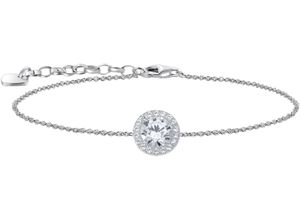 4051245590852 - Armband THOMAS SABO Schmuck Silber 925 Armkettchen mit Halo-Anhänger A2166-051-14-L19V Armbänder Gr 19 Silber 925 (Sterlingsilber) silberfarben (silberfarben kristallweiß kristallweiß) Damen mit Zirkonia (synth)