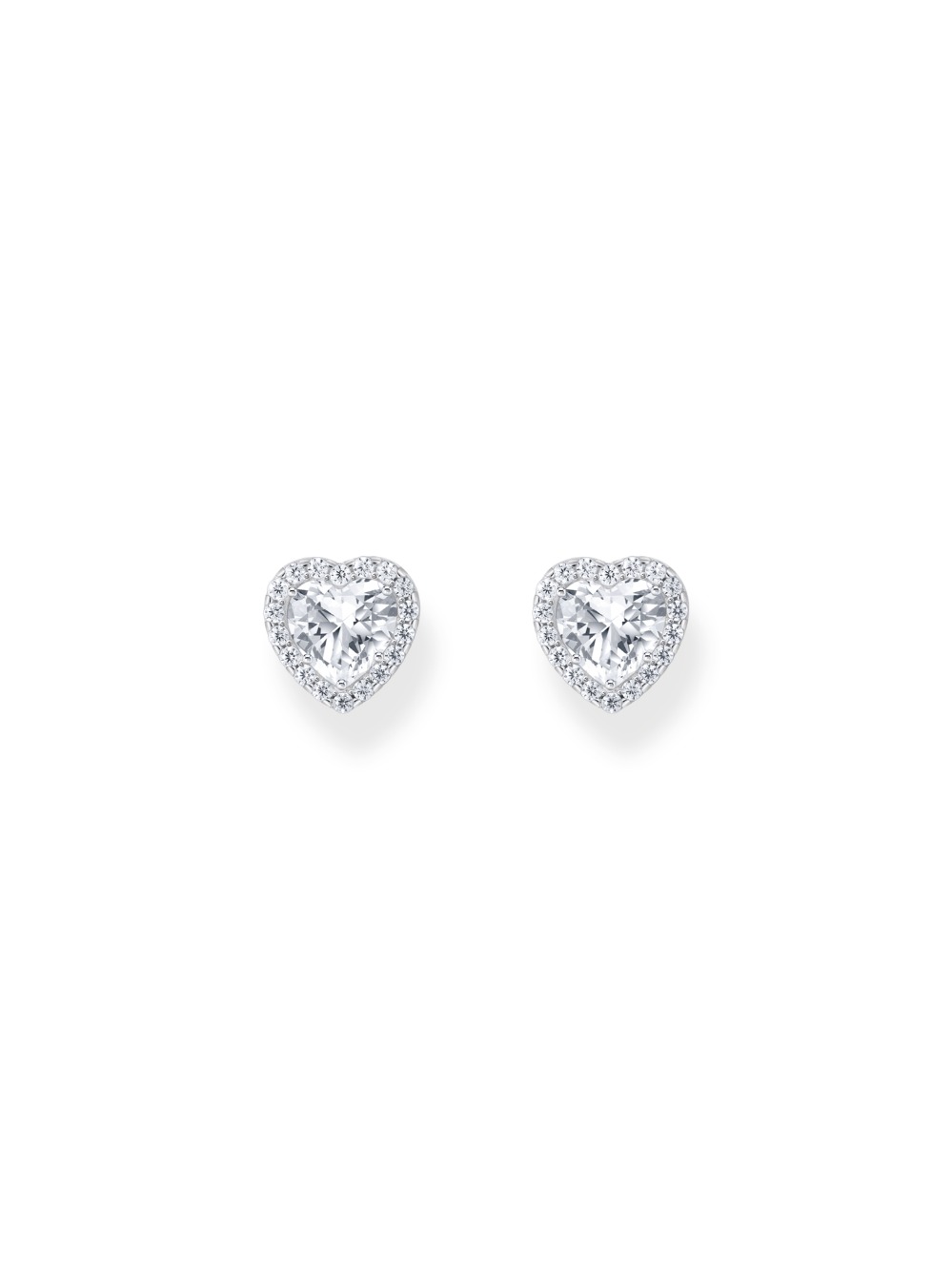 4051245590876 - Paar Ohrstecker THOMAS SABO Schmuck Silber 925 Ohrringe Halo in Herzform H2305-051-14 Gr Silber 925 (Sterlingsilber) silberfarben (silberfarben kristallweiß kristallweiß) Damen mit Zirkonia (synth)