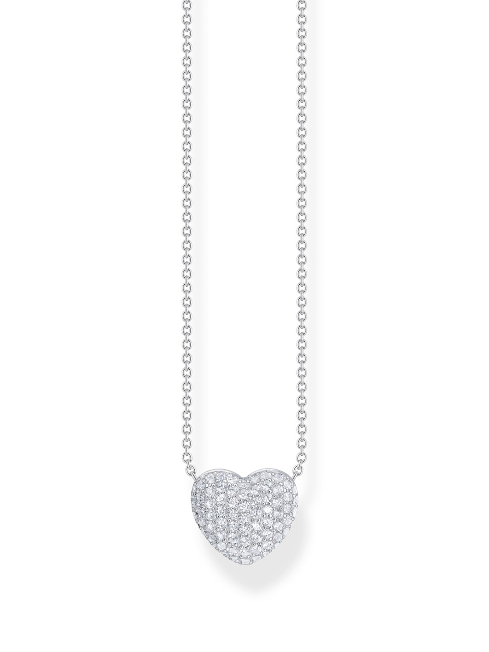 4051245591606 - Herzkette THOMAS SABO Schmuck Silber 925 Halskette mit Anhänger in Herzform KE2277-051 Halsketten Gr 45 Silber 925 (Sterlingsilber) Länge 45 cm Breite 1 mm silberfarben (silberfarben kristallweiß) Damen mit Zirkonia (synth)