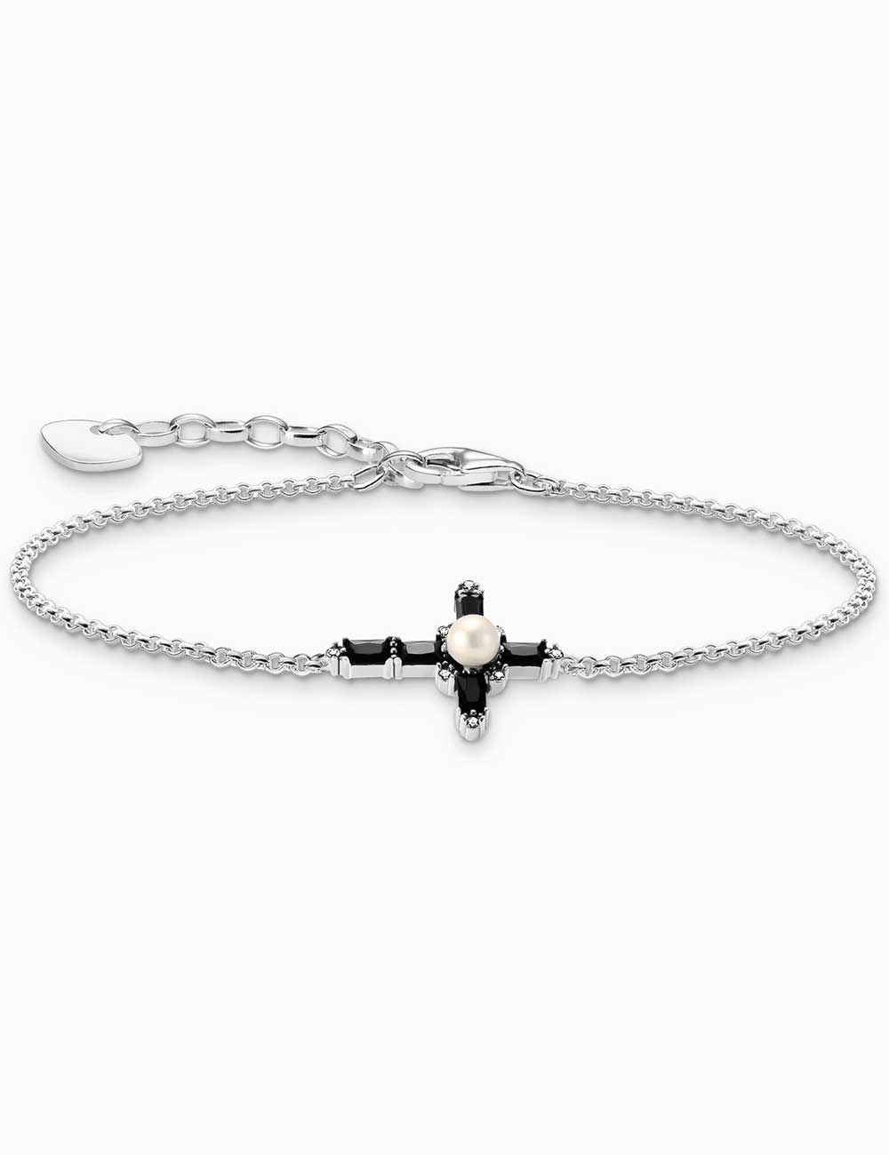 4051245601411 - A2173-167-11-L19V Silbernes Armband mit schwarzem Kreuz Cross Romance