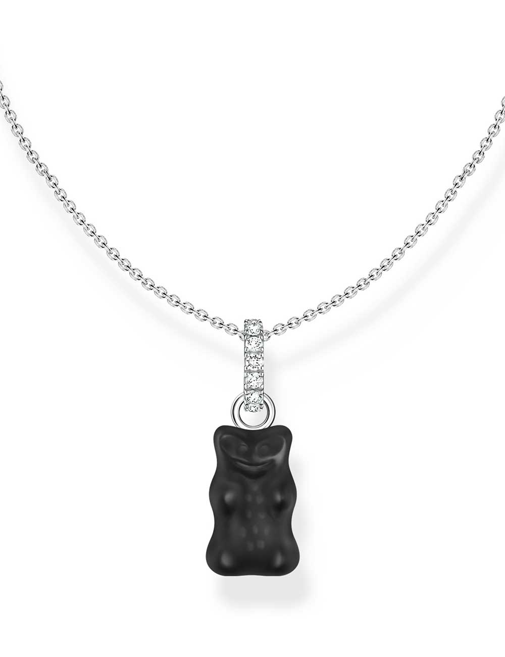 4051245602388 - KE2209-052-11-L45V Kette mit schwarzem Goldbären Anhänger und Zirkonia Damen
