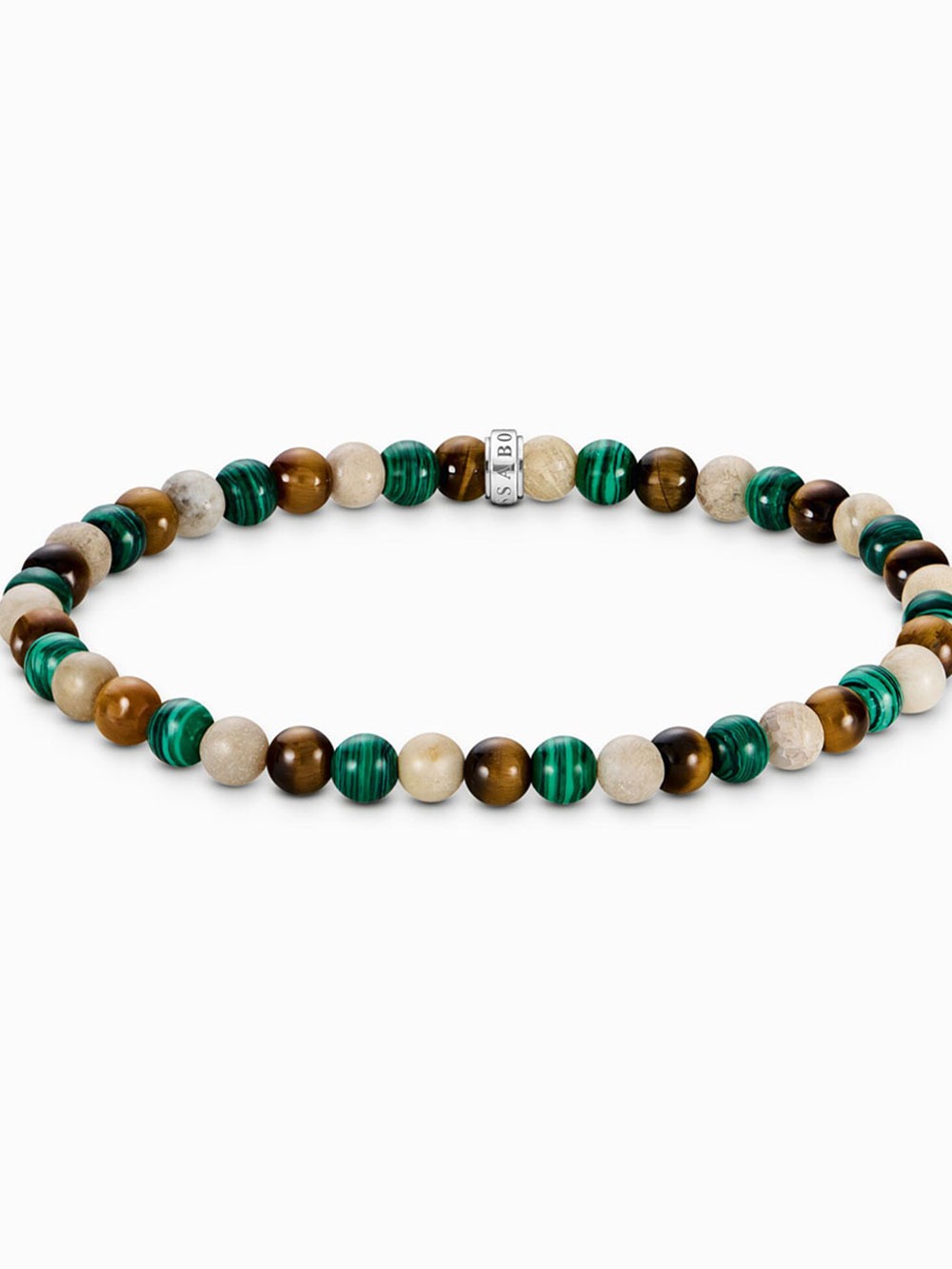 4051245608113 - A2183-468-7-L19 Unisex Bead Armband in Erd- und Grüntönen