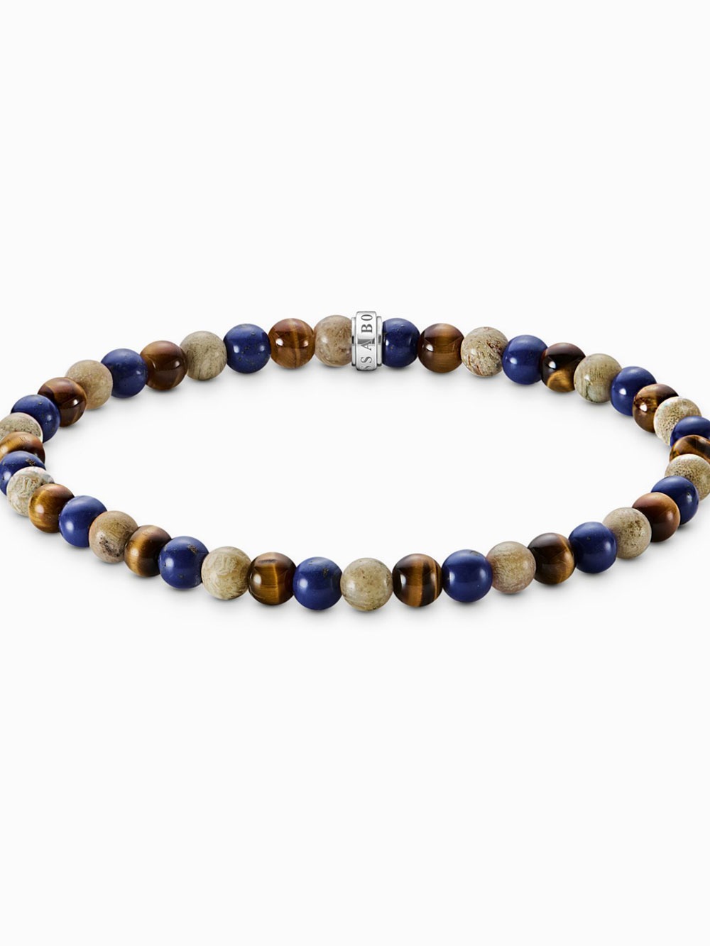 4051245608144 - A2183-531-7-L19 Unisex Bead Armband in Braun- und Blautönen