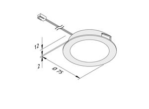 4051268214155 - LED-Möbeleinbauleuchte FAR 68 edelstahl 4W 3000K