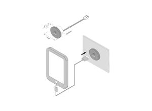 4051268253413 - Steckdose USB-A + USB-C schwarz Möbeleinbau 24V-Eingang 20W