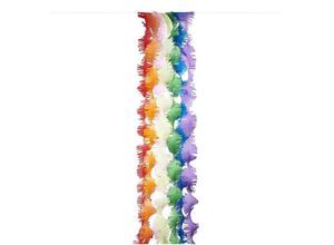 4051271221416 - Krepp Girlanden Regenbogen Klassik Mix FSC MIX 7 Stk 175 cm x 3 m inkl 2 m Kordel