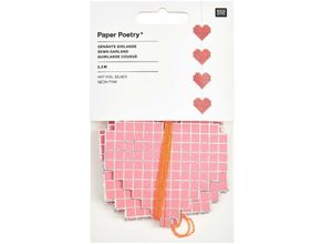 4051271417857 - Genähte Girlande Pixel Herzen Neonpink FSC MIX 23 m