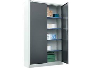 4051273635303 - Select Materialschrank abschließbar 4 verzinkte Böden 5 OH B 950 x T 400 x H 1935 mm Stahl weißaluminium anthrazitgrau 4051273635303 - Select Materialschrank abschließbar 4 verzinkte Böden 5 OH B 950 x T 400 x H 1935 mm Stahl weißaluminium anthrazitgrau