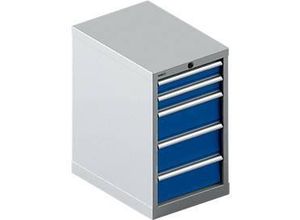 4051273648938 - Schäfer Shop Select Schubladenschrank 18-27 5 Schübe bis 75 kg B 411 x T 572 x H 700 mm enzianblau weißaluminium