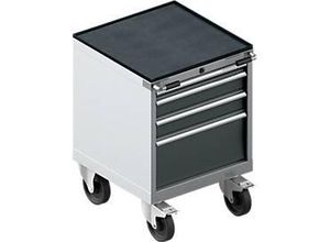 4051273649263 - Select Schubladenschrank mit Rollen WSK 18-27 4 Schübe bis 75 kg B 411 x T 572 x H 770 mm anthrazitgrau weißaluminium