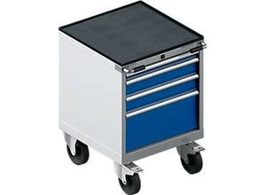 4051273649270 - Select Schubladenschrank mit Rollen WSK 18-27 4 Schübe bis 75 kg B 411 x T 572 x H 770 mm enzianblau weißaluminium