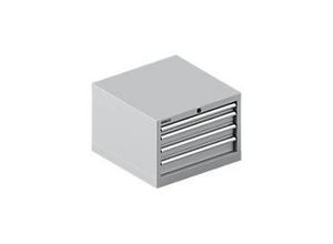 4051273651891 - Select Schubladenschrank 27-27 4 Schübe bis 75 kg B 564 x T 572 x H 400 mm weißaluminium weißaluminium